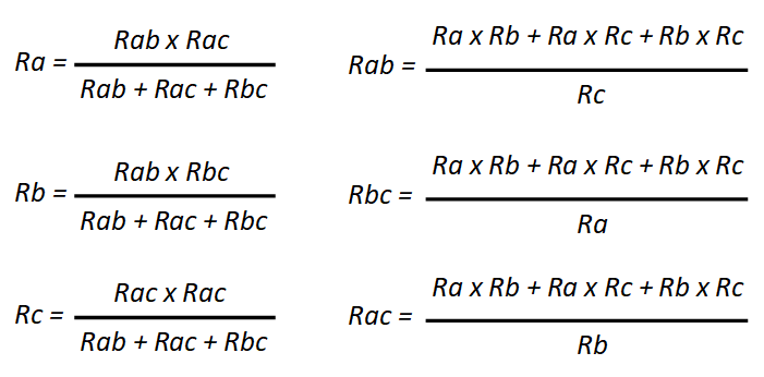 Wye-Delta Equations